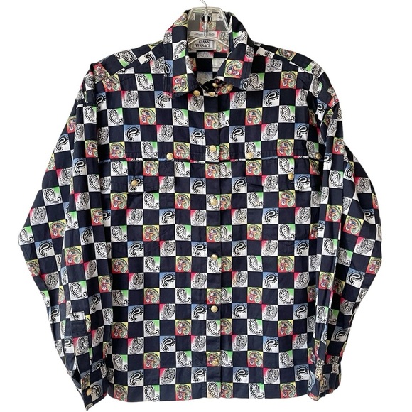 GIANNI VERSACE vintage shirt with gold buttons - Picture 1 of 12